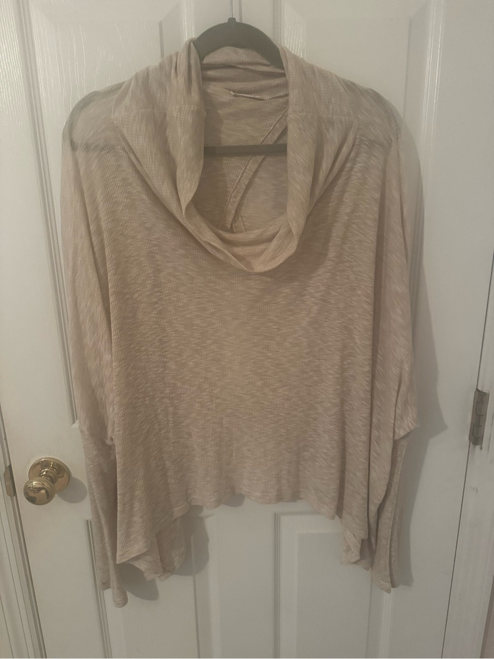 Lush Light Beige Cowl Neck Women's Sweater